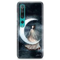 Xiaomi Mi 10 Kılıf Ay Peri Arka Kapak Koruma Desenli Full Koruyucu