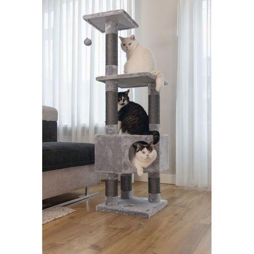Beeztees Kedi Köşe Tırmalama ve Oyun Evi, Gri, 40x40x135cm