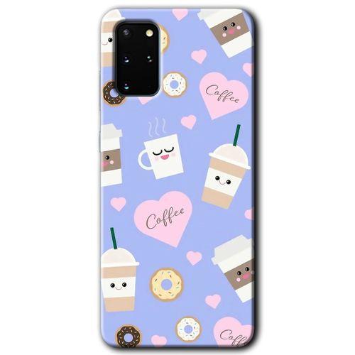 Potkal Hediye Fabrikası Samsung Galaxy S20 Plus Kılıf HD Desen Baskılı Arka Kapak - Coffee Cake