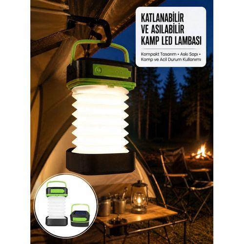Kamp Lambası Katlanabilir Lamba Solar  Led Lamba El Fenerli Yeni Nesil