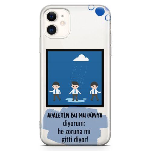 Apple iPhone 11 Kılıf Adaletin Bumu Dünya Arka Kapak Koruma Desenli Full Koruyucu