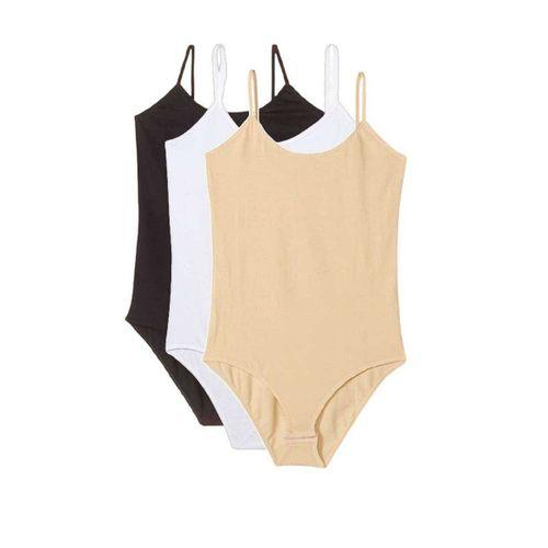 3 Adet İp Askılı Kadın Çıtçıtlı Body Siyah Beyaz Ten