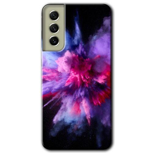 Potkal Hediye Fabrikası Samsung Galaxy S21 FE Kılıf HD Desen Baskılı Arka Kapak - Color Splash Purple