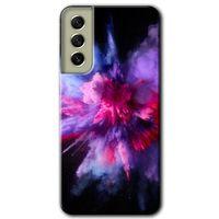 Potkal Hediye Fabrikası Samsung Galaxy S21 FE Kılıf HD Desen Baskılı Arka Kapak - Color Splash Purple