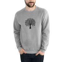 Silhouette Tree Baskılı Gri Erkek Sweatshirt