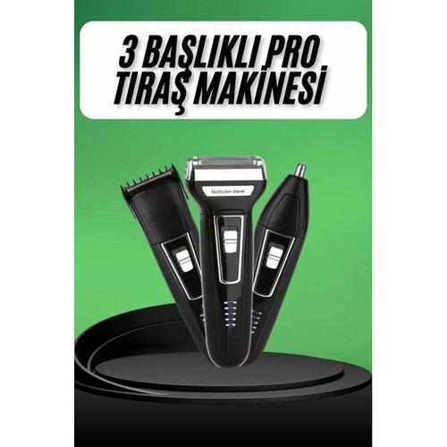 Tıraş Makinesi 3 Başlıklı T Başlıklı Hassas Ciltlere Özel Saç Sakal Vücut Kulak Ve Burun