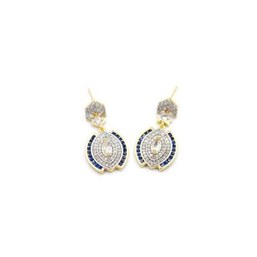 Taşlı Küpe - Mavi