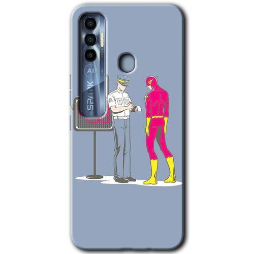 Tecno Spark 7 Pro Kılıf HD Desen Baskılı Arka Kapak - Hız Limiti + Kırılmaz Cam