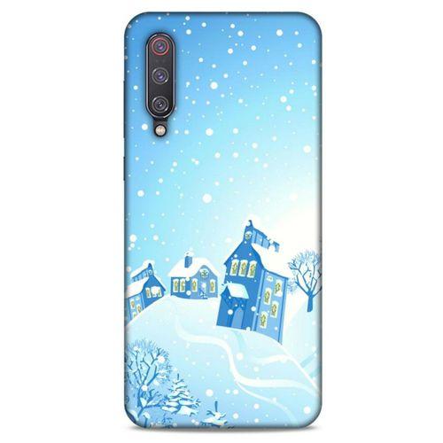 Xiaomi Mi 9 Kılıf Snowix (24) Darbe Emici Kılıf Beyaz Mavi