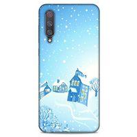 Xiaomi Mi 9 Kılıf Snowix (24) Darbe Emici Kılıf Beyaz Mavi