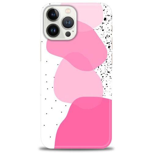 iPhone 13 Pro Kılıf HD Baskılı Kılıf - Pembe Beyaz Siyah + Tam Ekran Koruyucu