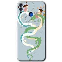 MRCİLETİSİM Honor 8c Kılıf HD Desen Baskılı Arka Kapak + Temperli Cam - Snake Friendship