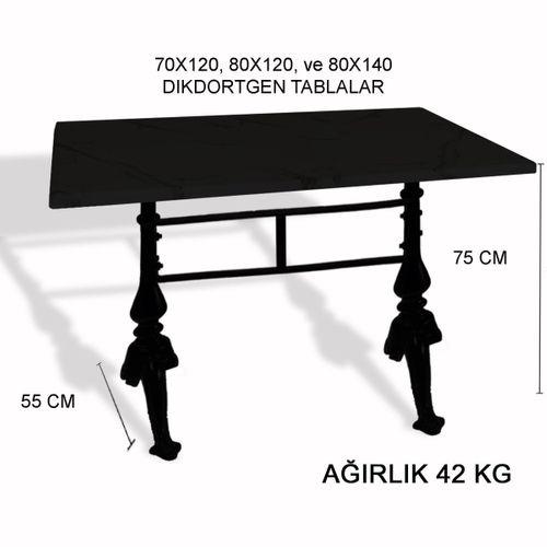Dockers Çipa 3001 Döküm Ayak Masa 70x120 cm - (Werzalit, Wermodin ve Allzalit Tabla) - Sydney