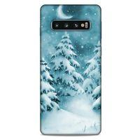 Samsung Galaxy S10 Kılıf Snowix (36) Glitter Kılıf Beyaz Yeşil
