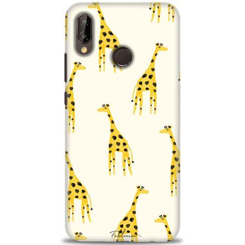 Huawei P20 Lite Kılıf HD Baskılı Kılıf - Zürafa + Tam Ekran Koruyucu