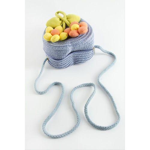 Çiçek Kalp Hasır Çanta