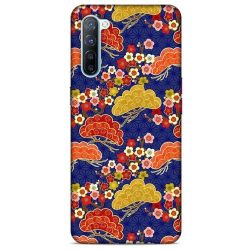 Oppo Reno 3 Kılıf Japonya (50) Shockproof Kılıf Renkli Çiçekler