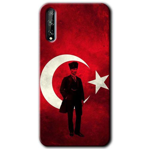 Huawei P Smart S Kılıf HD Desen Baskılı Arka Kapak - Atatürk Bayrak