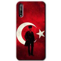 Huawei P Smart S Kılıf HD Desen Baskılı Arka Kapak - Atatürk Bayrak