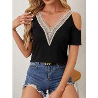 Kadın Omuzlardan Açık V Yakalı Viskon Bluz