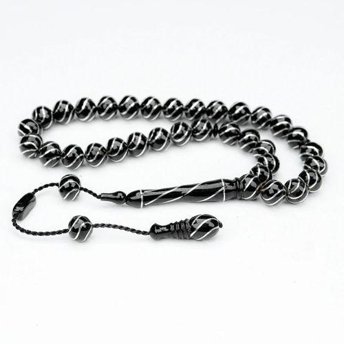 Oltu Taşı Küre Kesim Çeşmi Bülbül İşlemeli Tespih