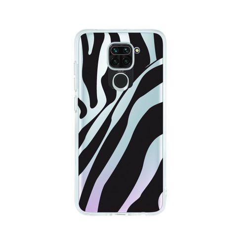 Redmi Note 9 Zebra Desenli Premium Şeffaf Silikon Kılıf