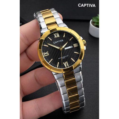 Captiva Bileklik Hediyeli Çelik Kordon Haftanın Günü Ve Takvimli Kadran Erkek Kol Saati CT.M.001.M2