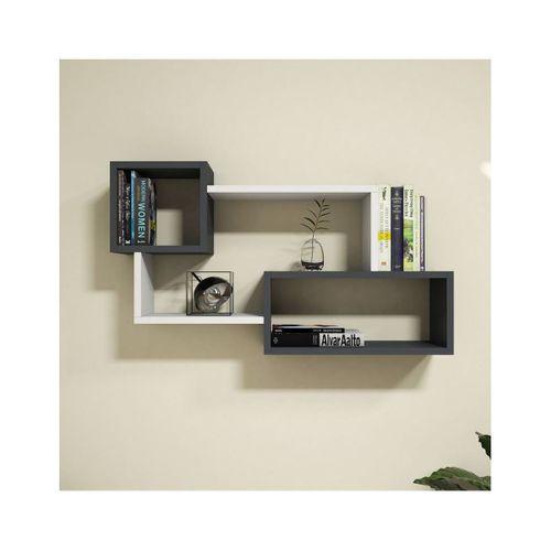 Minimalist ve Modern Tasarımlı Antrasit Beyaz Duvar Rafı
