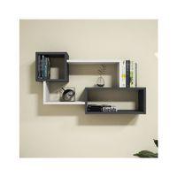 Minimalist ve Modern Tasarımlı Antrasit Beyaz Duvar Rafı