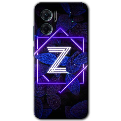 Xiaomi Redmi 10 5G HD Baskılı Kılıf + 9D Tam Ekran Koruyucu - Dark Neon Yaprak Z Harfi