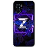 Xiaomi Redmi 10 5G HD Baskılı Kılıf + 9D Tam Ekran Koruyucu - Dark Neon Yaprak Z Harfi