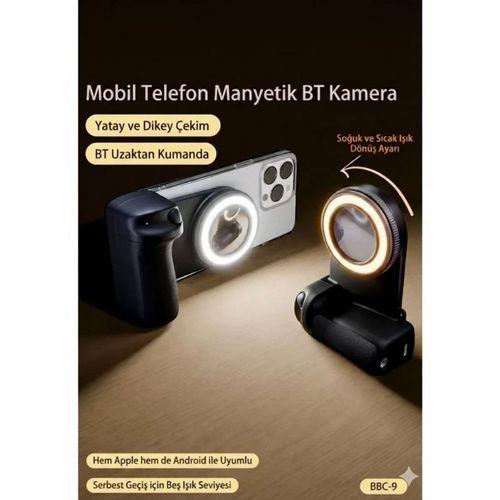 Bluetooth Manyetik Telefon Yapıştırma Kavrama Halka Dolgu Işığı İle Magsafe Selfie Klips
