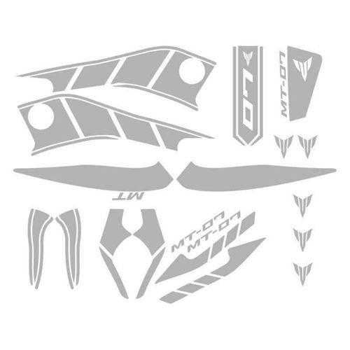 YAMAHA Yamaha Mt07 2014 - 2017 Uyumlu Beyaz Sticker Set