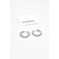 Baget Taşlı Küpe - Gümüş