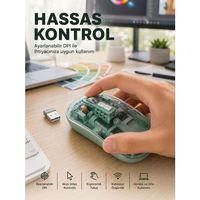 Şeffaf Tasarımlı Bluetooth Kablosuz Mouse Pilli Kullanım Yeni Nesil