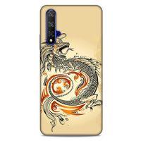 Huawei P Smart S 2020 Kılıf Dragons (27) Tasarımlı Kılıf Siyah Ejderha Dövmesi