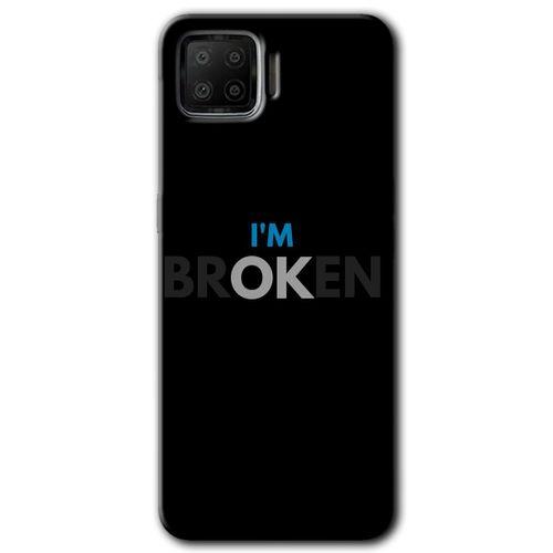 Oppo A73 Kılıf Baskılı Kapak - Im Broken + 5D Tam Kaplayan Cam