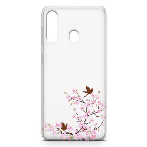 Samsung Galaxy M40 Kılıf Peony Kuşlar Arka Kapak Koruma Desenli Full Koruyucu