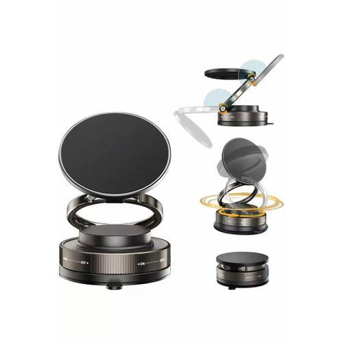 Metalik Magsafe Telefon Tutucu Tüm Yüzeylerle Uyumlu Vakumlu 360 Dönen Oynar Başlık