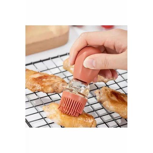 Hazneli Silikon Yağ Sos Ve Yumurta Fırçası Yağ Fırçası Yağlık Silikon Fırçalı Yağdanlık Royaleks-İND687