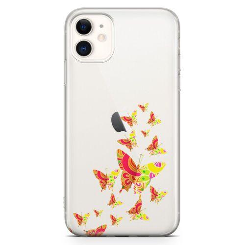 Apple iPhone 11 Kılıf Colorful Kelebek Arka Kapak Koruma Desenli Full Koruyucu