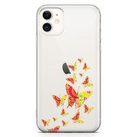 Apple iPhone 11 Kılıf Colorful Kelebek Arka Kapak Koruma Desenli Full Koruyucu