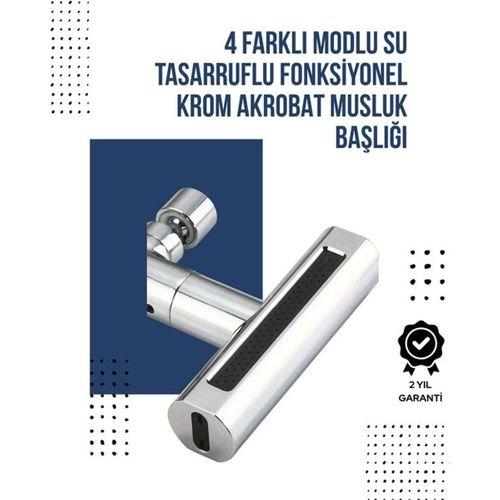 4 Modlu Musluk Başlığı | Şelale, Yağmur, Sprey, Köpük Akışı | Yüksek Basınç Performansı | Modern Tasarım