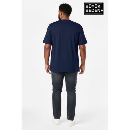 Erkek Büyük Beden Capri Island Baskılı 3xl-6xl Bisiklet Yaka Tshırt SPR26BTS510-14