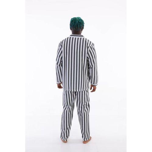 4007 Uzun Kol Çizgili Gaffur Erkek  Pijama Takım