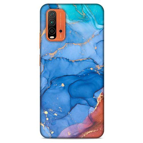 Xiaomi Redmi 9T Uyumlu Kılıf Mavi Delisi (10) Full Koruma Kılıfı Mermer