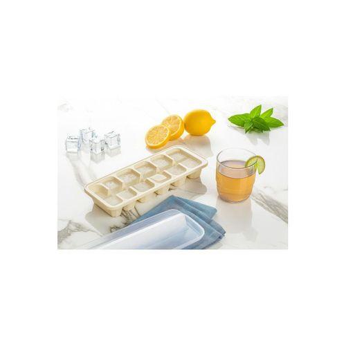 Kapaklı Büyük Boy Buz Kalıbı 12 Gözlü Buzluk Ekru