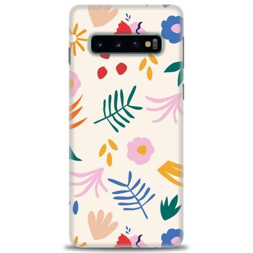 Samsung Galaxy S10 Kılıf HD Baskılı Kılıf - Renkli Dallar + Tam Ekran Koruyucu