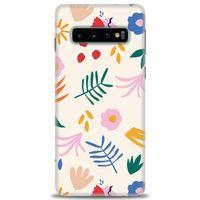 Samsung Galaxy S10 Kılıf HD Baskılı Kılıf - Renkli Dallar + Tam Ekran Koruyucu
