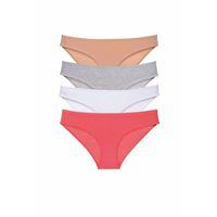 4 adet Süper Eko Set Likralı Kadın Slip Külot Ten Gri Beyaz Fuşya